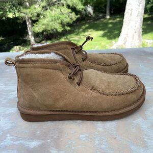 Lamo Men’s Trent Brown Suede Chukka Boot/Slippers Size 8 Faux Fur